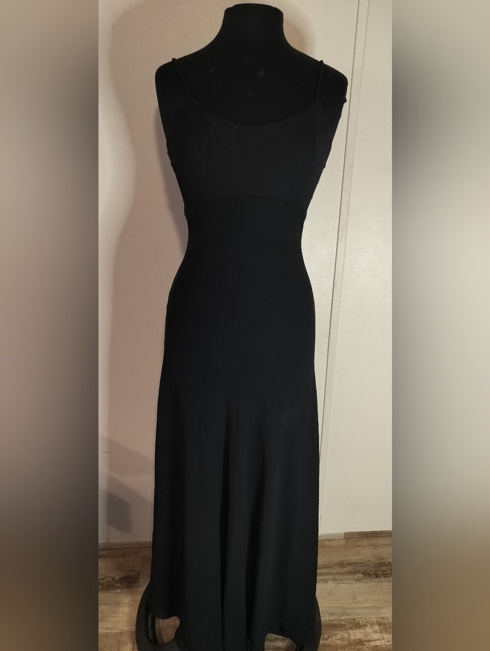 Sleek Black Maxi Dress with Spaghetti Straps